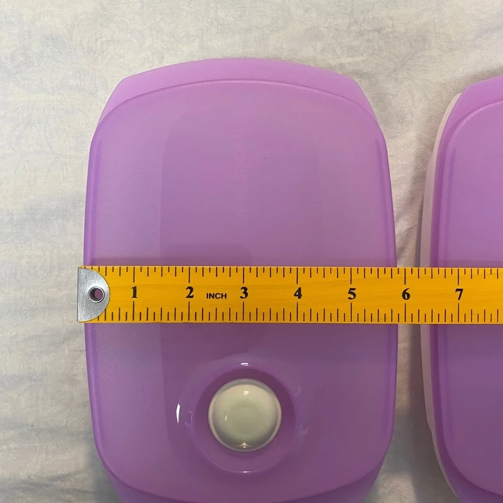Tupperware Microwave Reheatable 850mL Storage Containers Purple Lids Lot 2‎